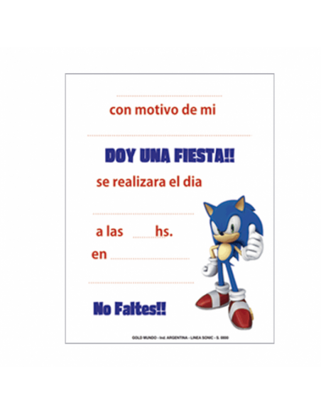 INVITACION SONIC x10