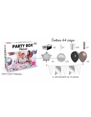 PARTY BOX PLATEADO x1