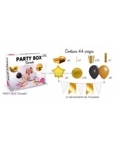 PARTY BOX DORADO x1