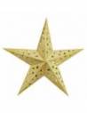 DECORACION ESTRELLA DORADA 5 PUNTOS GLITTER 30cm GUDO05