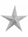 DECORACION ESTRELLA PLATEADA 5 PUNTOS GLITT 30cm GUPL05