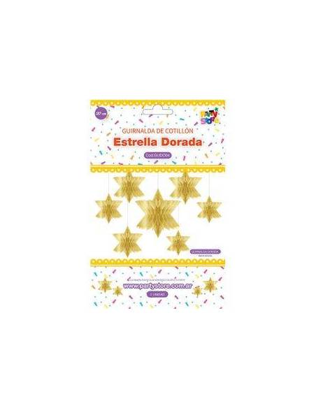 DECORACION ESTRELLA DORADA 20cm GUDO04