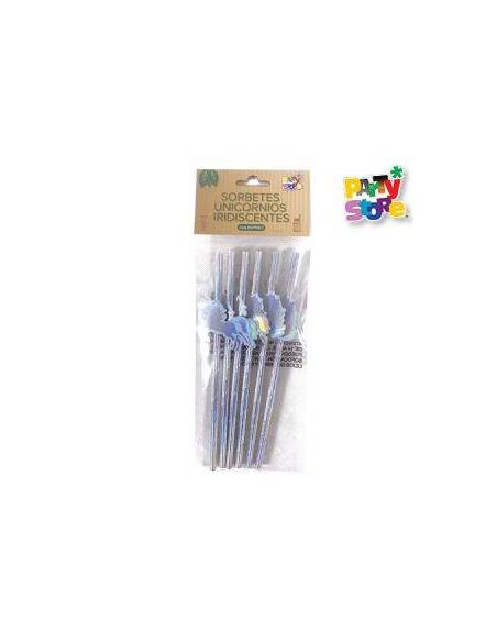 SORBETES DE POLIPAPEL UNICORNIOS IRIDISCENTES X6 DSPP001