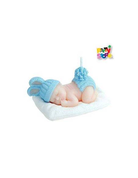 VELA DECO SOUVENIR MAMADERA BEBE CELESTE VC04
