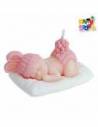 VELA DECO SOUV. MADERA BEBE ROSA VC03