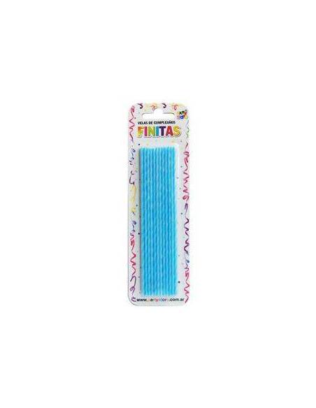 VELAS FINITAS 17cm TORNEADAS CELESTE x24 VTSCE