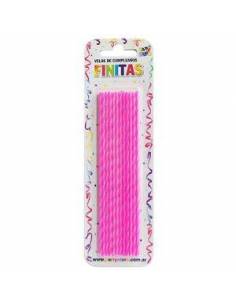 VELAS FINITAS 17cm TORNEADAS MAGENTA x24 VTSMA