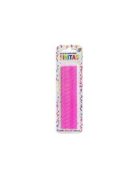 VELAS FINITAS 17cm TORNEADAS MAGENTA x24 VTSMA