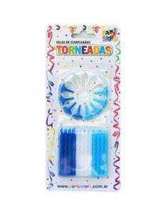 VELAS TORNEADAS VARON CON BASES x24 VT6B