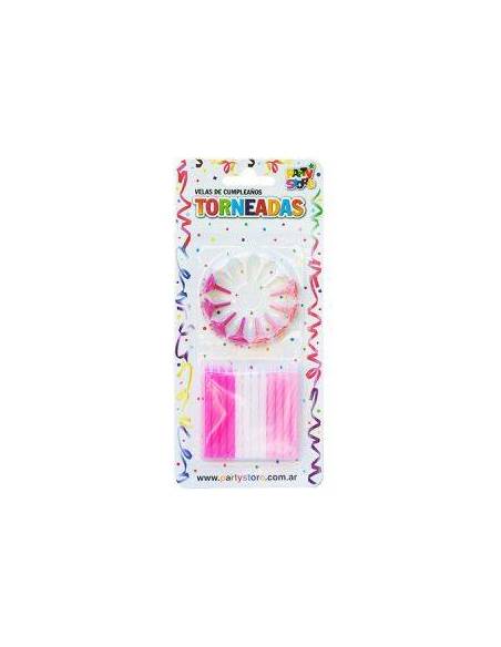 VELAS TORNEADAS NENA CON BASES x24 VT6G