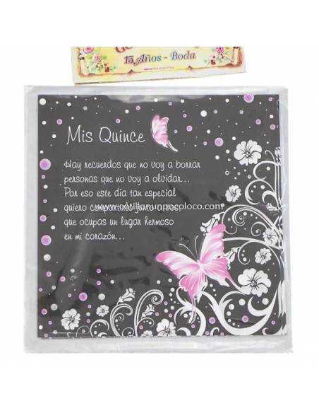 INVITACION 15 AÑOS MARIPOSA NEGRA x 10