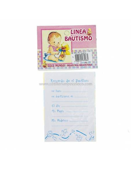 ESTAMPA BAUTISMO RECUERDO PATITO SIMPL X10