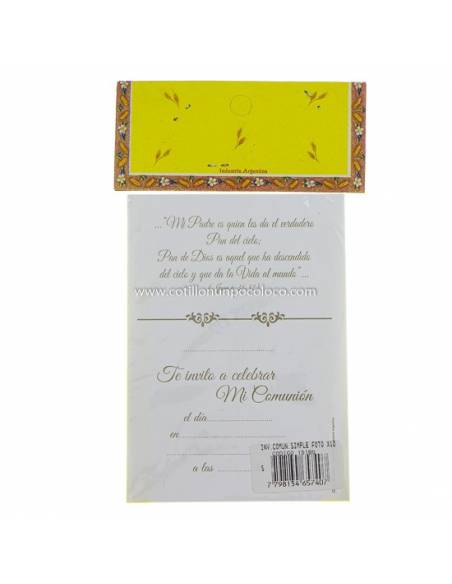 INVITACION COMUNION SIMPLE FOTO x 10