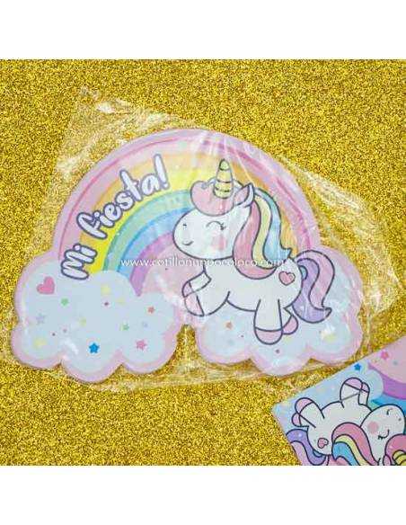 INVITACION UNICORNIO ARCO IRIS x 10
