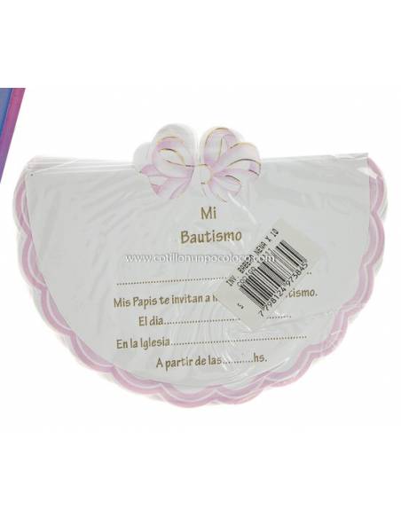 INVITACION x10 BAUTISMO BABERO NENA