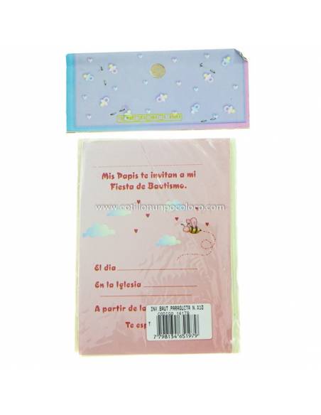 INVITACION x10 BAUTISMO PARAGUA NENA