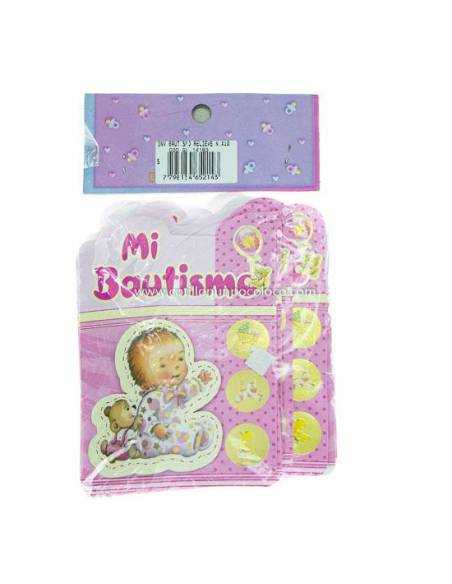 INVITACION x10 BAUTISMO RELIEVE NENA