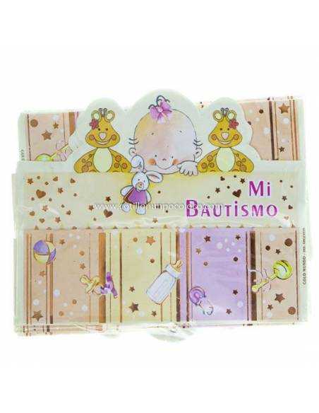 INVITACION x10 BAUTISMO TROQUELADA NENA
