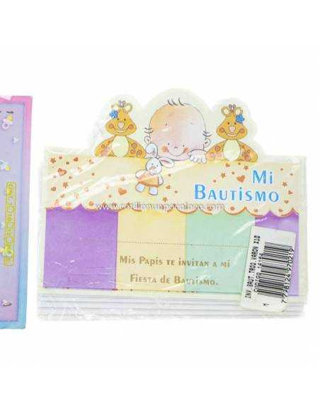 INVITACION x10 BAUTISMO TROQUELADA NENE