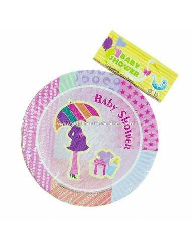 PLATO BABY SHOWER PARAGUA NENA x10