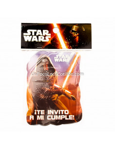 INVITACION CHICA STAR WARS x10