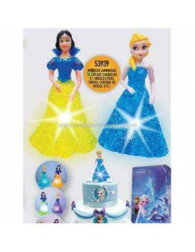 PRINCESA MUECA CON LUZ 15cm 2 MODELOS