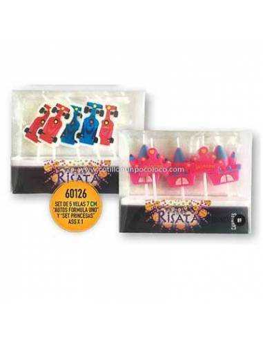 VELA CON FORMA EN BLISTER x5 ASS 2 SERIES AUTO