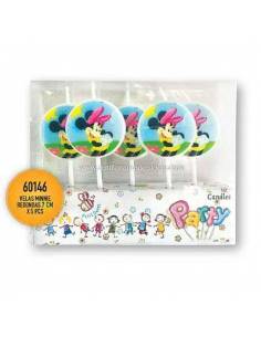 VELA CON FORMA EN BLISTER x5 ASS MINNIE