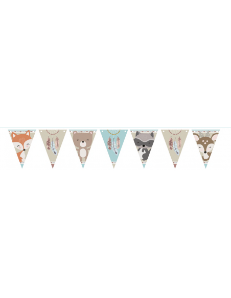 BANDERIN TRIANGULAR ANIMALES DEL BOSQUE X1