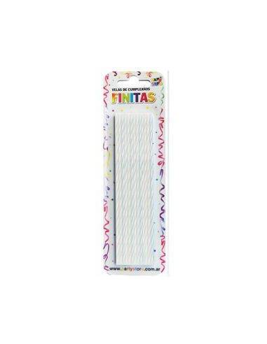 VELAS FINITAS 17cm TORNEADAS BLANCO x24 VTSBL