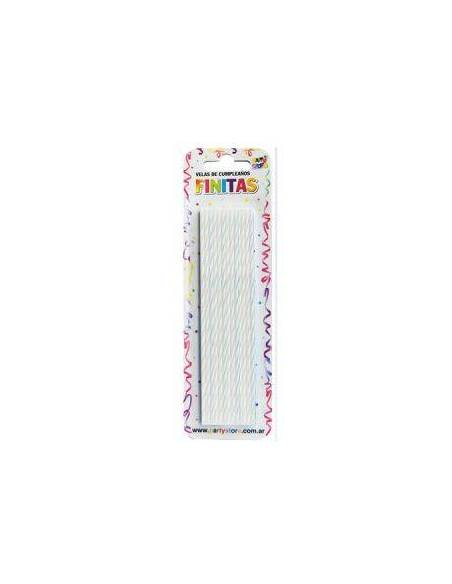 VELAS FINITAS 17cm TORNEADAS BLANCO x24 VTSBL