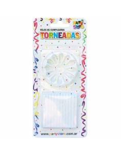 VELAS TORNEADAS BLANCA CON BASES x24 VT6BL