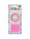 VELAS TORNEADAS ROSAS CON BASES x24 VT6RS