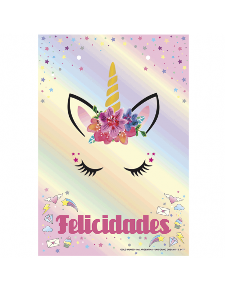 MANTEL UNICORNIO ARCO IRIS x 1