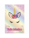 MANTEL UNICORNIO ARCO IRIS x 1