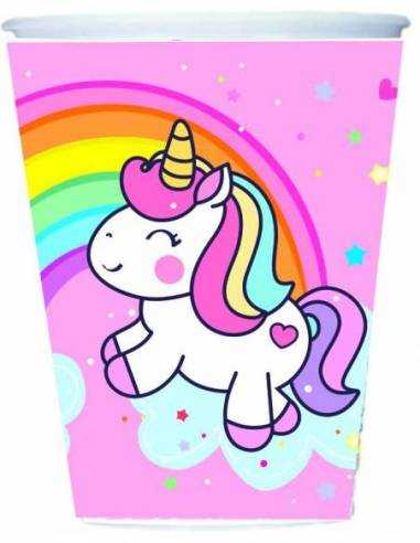 VASO UNICORNIO ARCO IRIS x 10