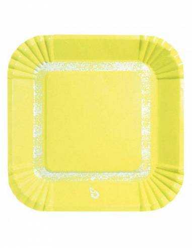 PLATO CUADRADO AMARILLO PASTEL x8