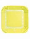 PLATO CUADRADO AMARILLO PASTEL x8