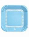 PLATO CUADRADO CELESTE PASTEL x8