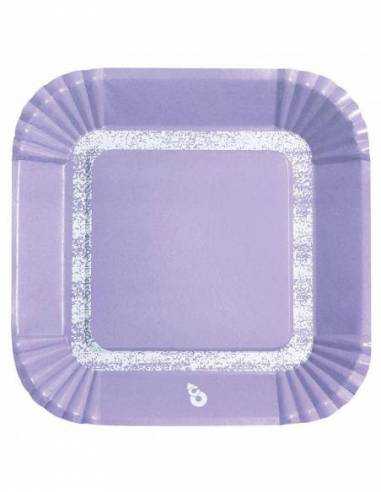 PLATO CUADRADO VIOLETA PASTEL x8