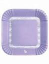 PLATO CUADRADO VIOLETA PASTEL x8