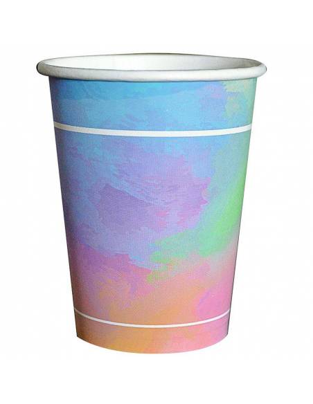 VASO 8 OZ MULTICOLOR PASTEL x8