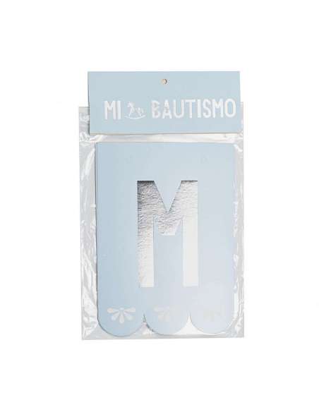 BANDERIN BAUT CELESTE PASTEL C/ STAMPING x 1