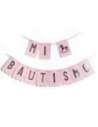 BANDERIN BAUT ROSA PASTEL C/ STAMPING x 1