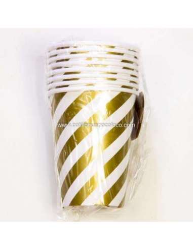VASO POLIPAPEL ORO X8