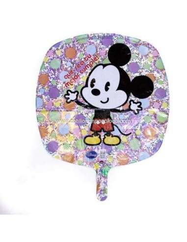 GLOBO 18" MICKEY CON PLATEADO Y BURBUJAS