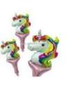 GLOBO UNICORNIO LISO CON AGARRE 48X29CM