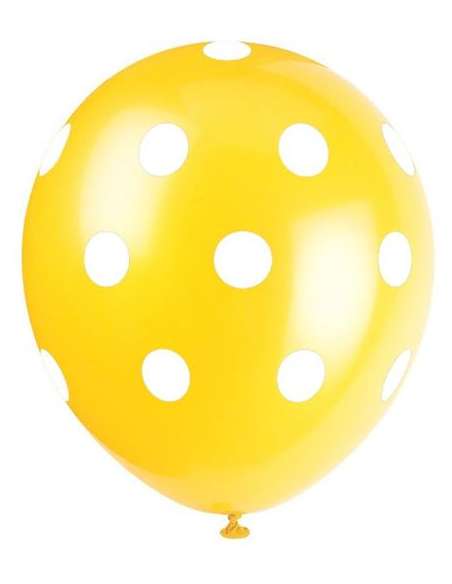 GLOBO IMPRESO AMARILLO CON LUNARES N° 90 X10
