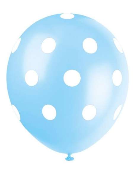 GLOBO IMPRESO CELESTE CON LUNARES N° 90 X10
