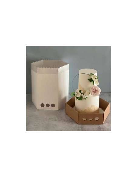 CAJA HEXAGONAL PARA TORTAS 30x30x32